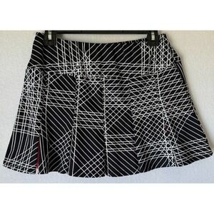 Tail Golf Skort Skirt Women Medium Black  White Pleated Geometric Stretch Tennis